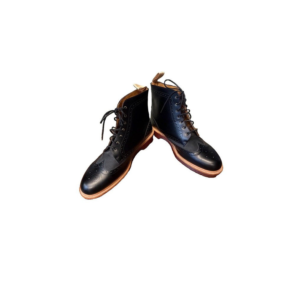 Dr. Martens Bentley Men's 14 Black Leather Wingtip Brogue Boots UK 13 EU 48